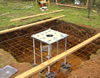 Foundation excavation before concrete fill